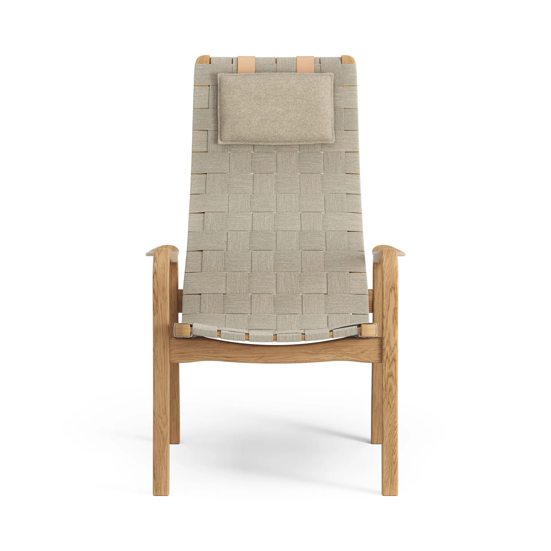 Primo πολυθρόνα ψηλή με μαξιλάρι από λαδωμένη δρυ, Φυσικό Swedese