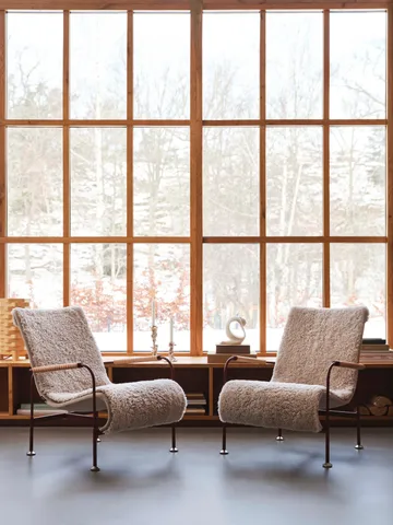 Πολυθρόνα Serpentine - Δέρμα προβάτου Espresso-σκούρο καφέ  - Swedese