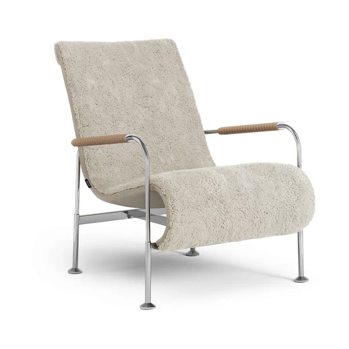 Πολυθρόνα Serpentine - Δέρμα προβάτου Moonlight-χρώμιο-Tärnsjö Nature  - Swedese