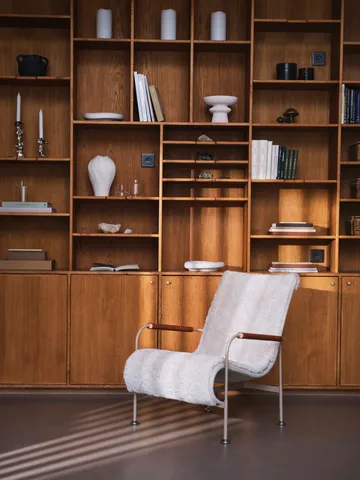 Πολυθρόνα Serpentine - Υφασμάτινο Romo Linara Rye-κόκκινο-Tärnsjö Nature   - Swedese