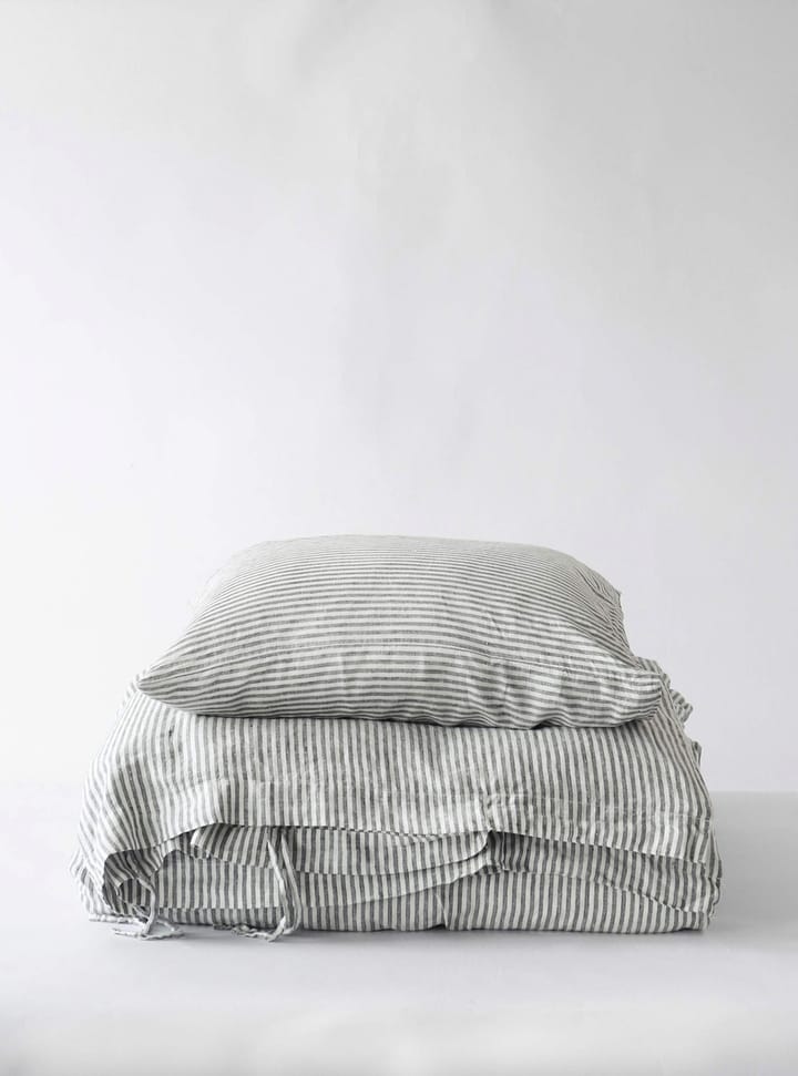 Κουβέρτα λινού 140x200 cm - Grey/white - Tell Me More