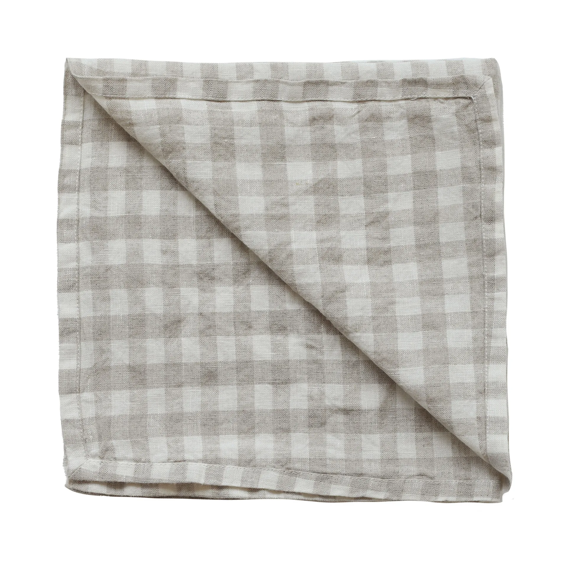 Καρό πετσέτα από λινό ύφασμα 45x45 cm, Natural Tell Me More