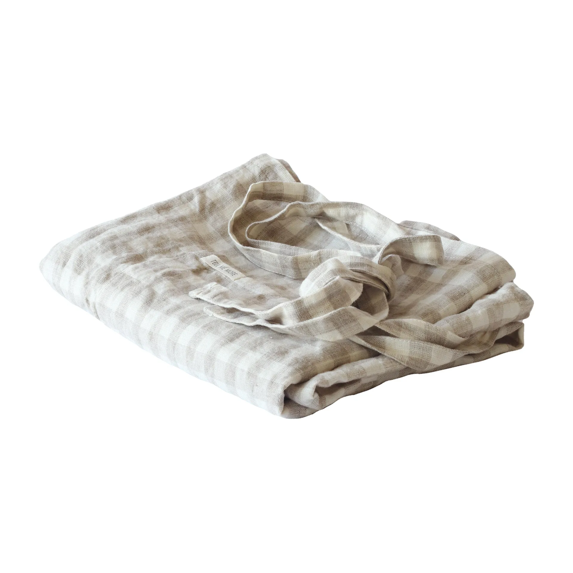 Ποδιά με καρό σχέδιο Gingham 90x75 cm, Natural Tell Me More