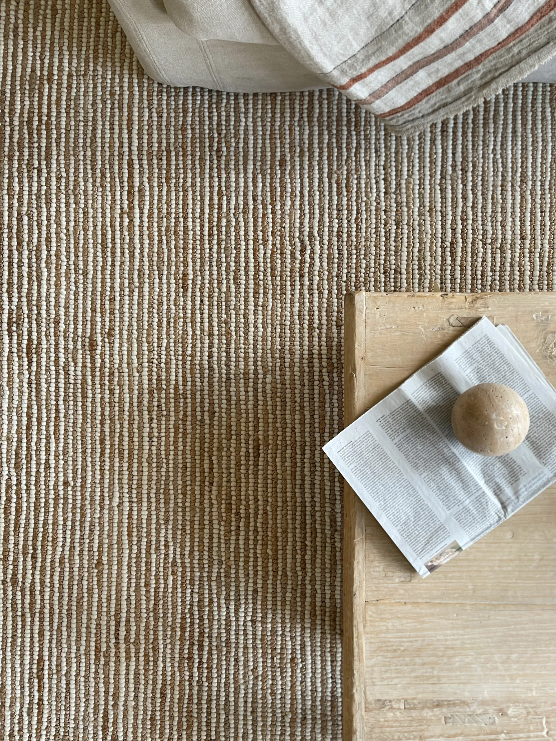 Χαλάκι από hemp wool 200x300 εκ., Stripe Tell Me More