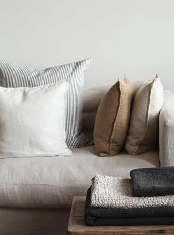 Stonewashed λινή μαξιλαροθήκη 65x65 cm - Γκρι-λευκό - Tell Me More
