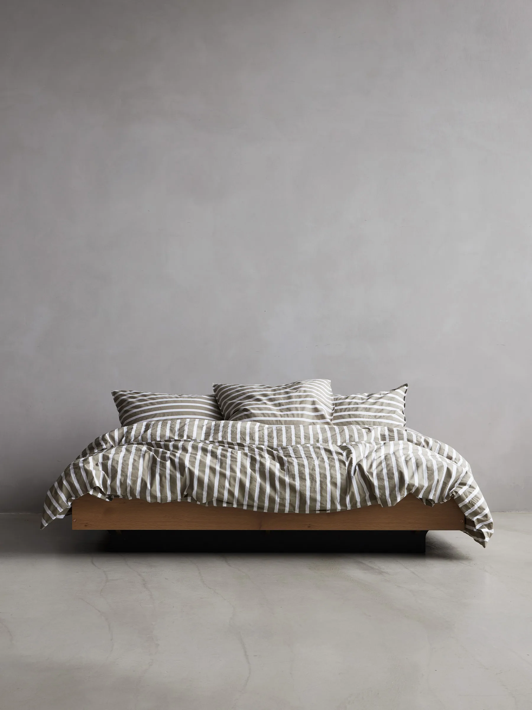 Tell Me More ριγέ παπλωματοθήκη βαμβάκι
, Ελιά, 240x220 εκ. Tell Me More