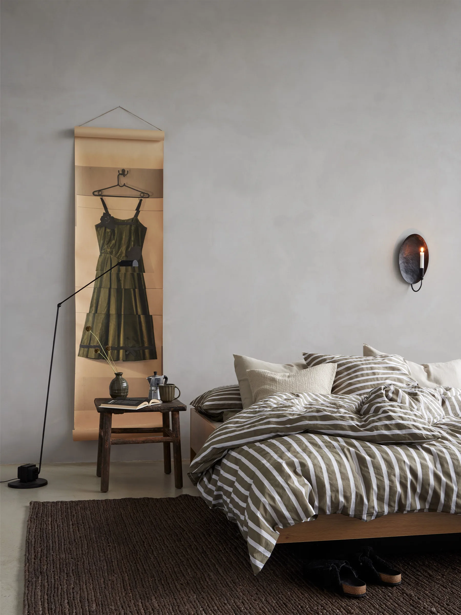 Tell Me More ριγέ παπλωματοθήκη βαμβάκι
, Olive, 150x200 εκ. Tell Me More