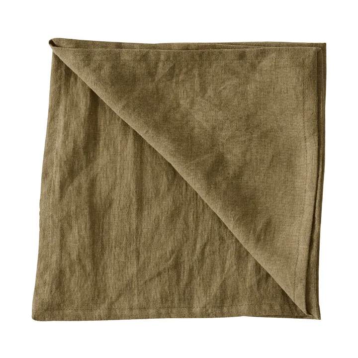 Washed λινή πετσέτα - Dark olive green - Tell Me More
