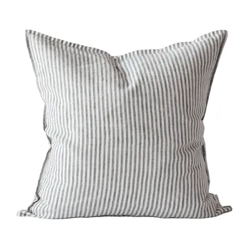 Washed linen διακοσμητική μαξιλαροθήκη 50x50 εκ. - Γκρι-λευκό - Tell Me More