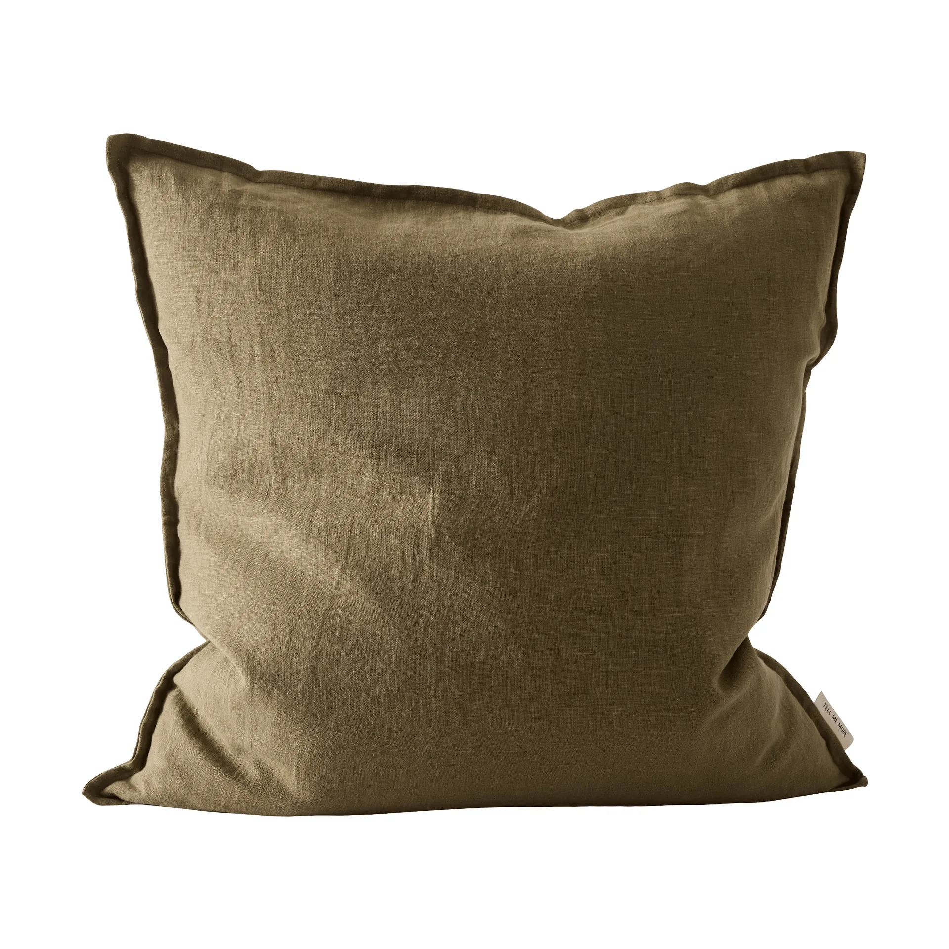 Washed linen διακοσμητική μαξιλαροθήκη 50x50 εκ., Dark olive green Tell Me More