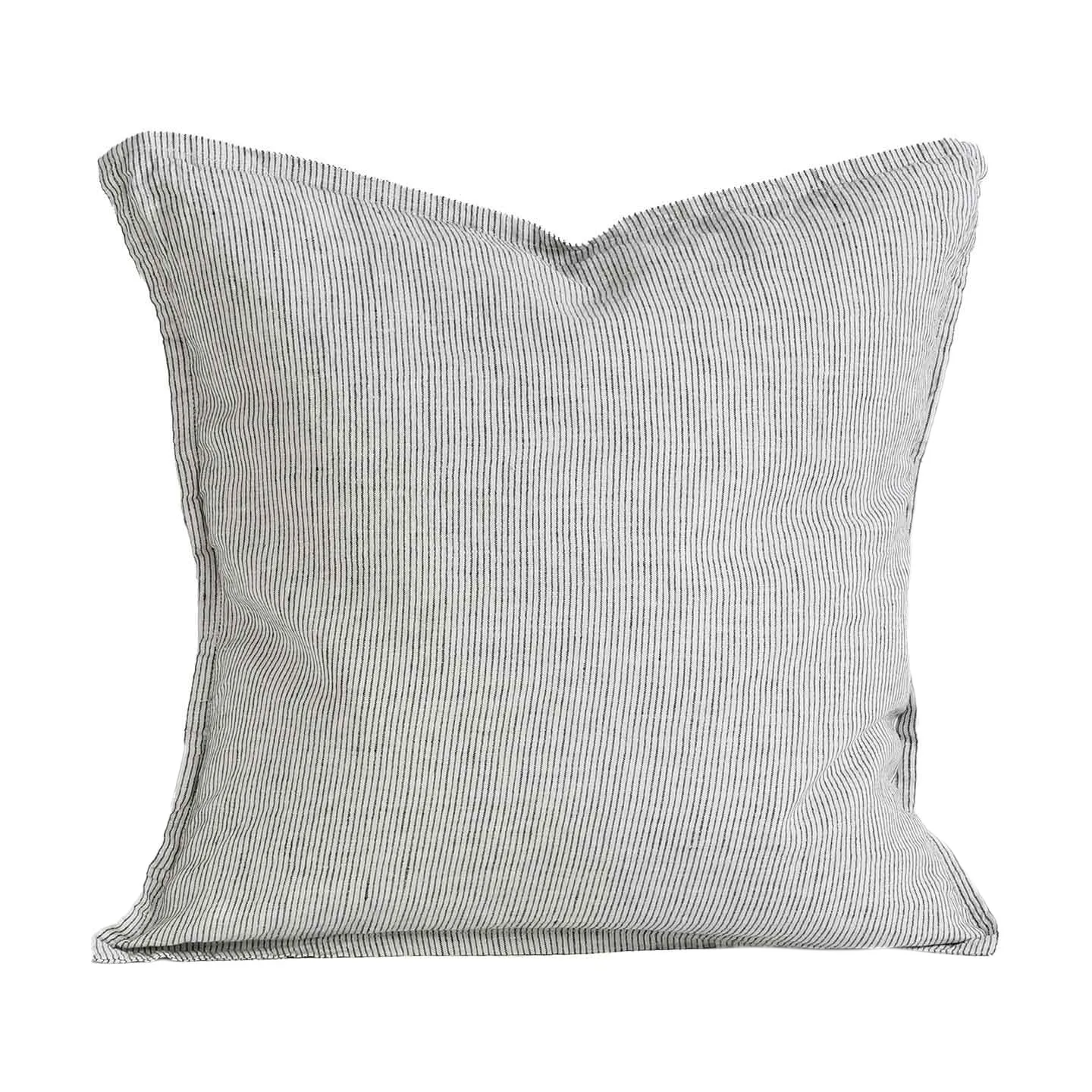 Washed linen διακοσμητική μαξιλαροθήκη 50x50 εκ., Pinstripe Tell Me More