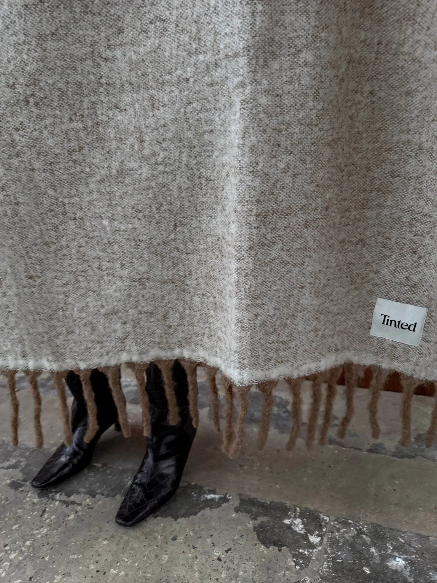 Fridh κουβέρτα mohair, Καφέ-εκρού, 130x170 εκ. Tinted