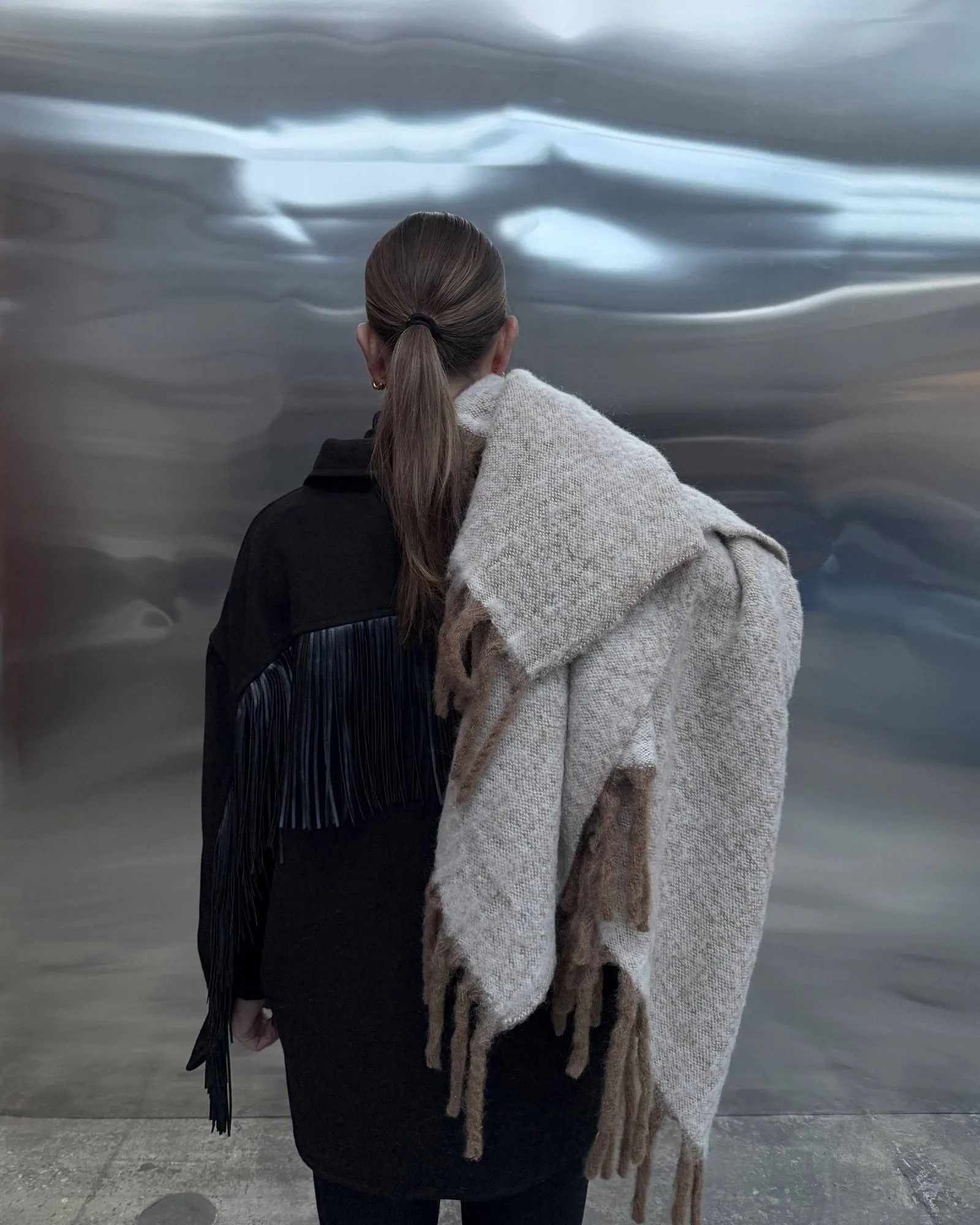 Fridh κουβέρτα mohair, Καφέ-εκρού, 130x170 εκ. Tinted