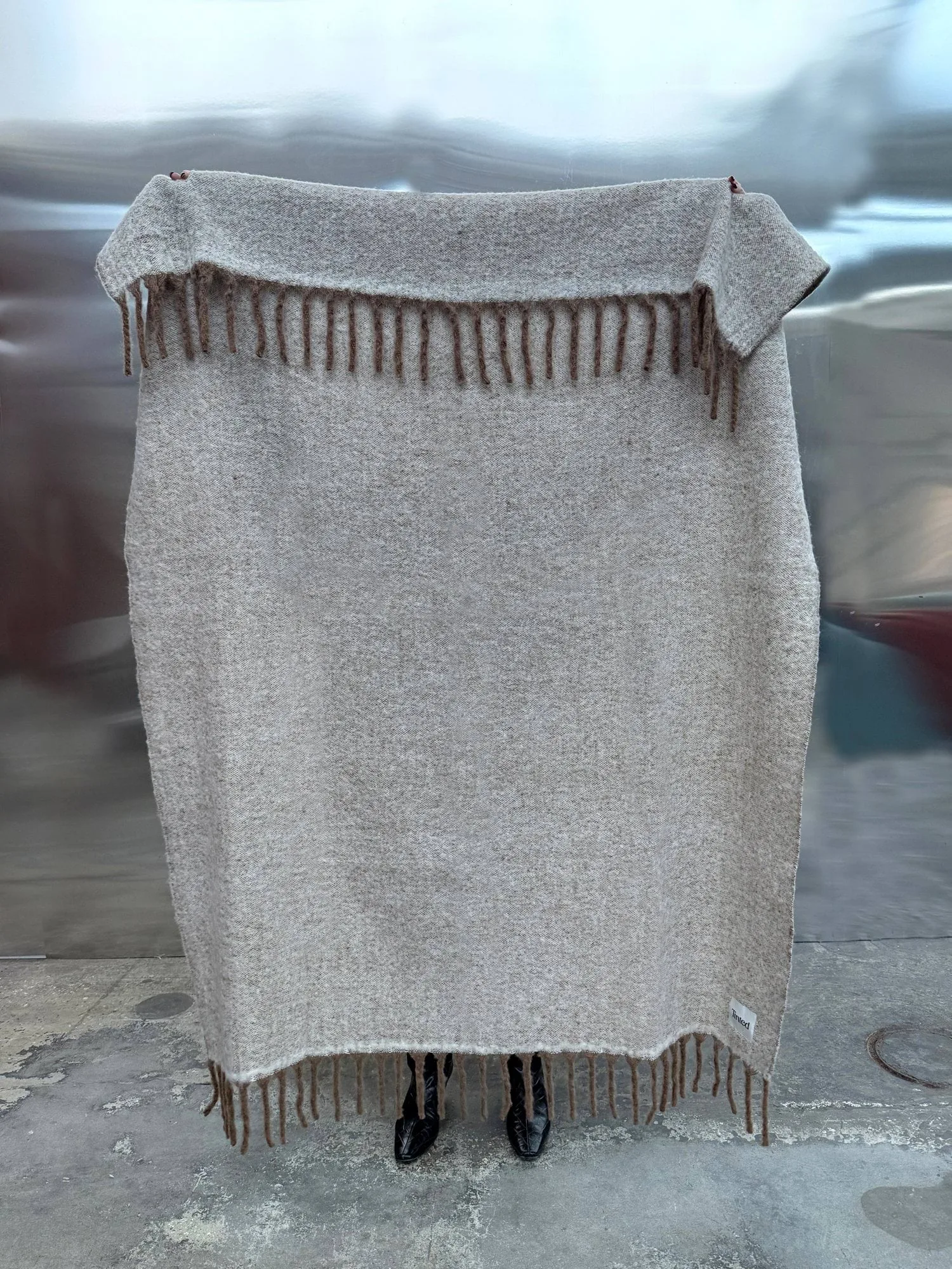 Fridh κουβέρτα mohair, Καφέ-εκρού, 130x170 εκ. Tinted