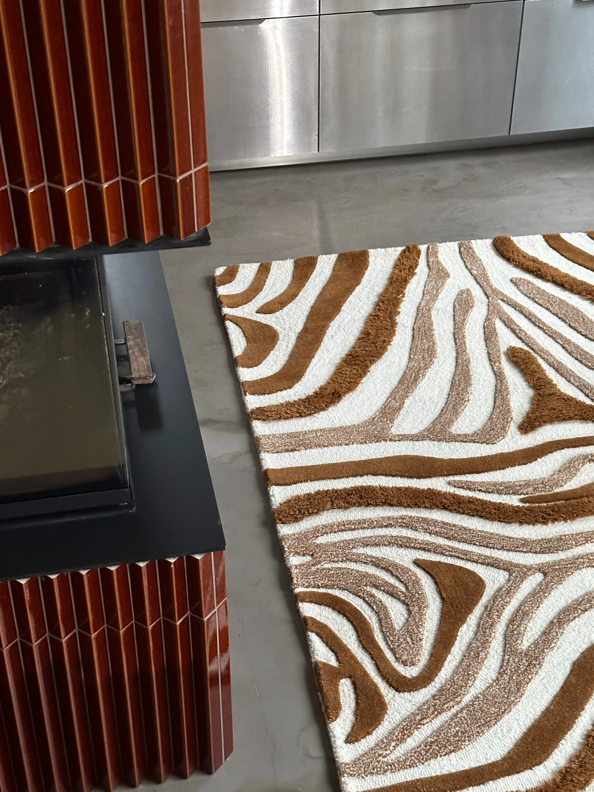 Μάλλινο χαλί Jepson 130x180 cm, Brown-off white Tinted