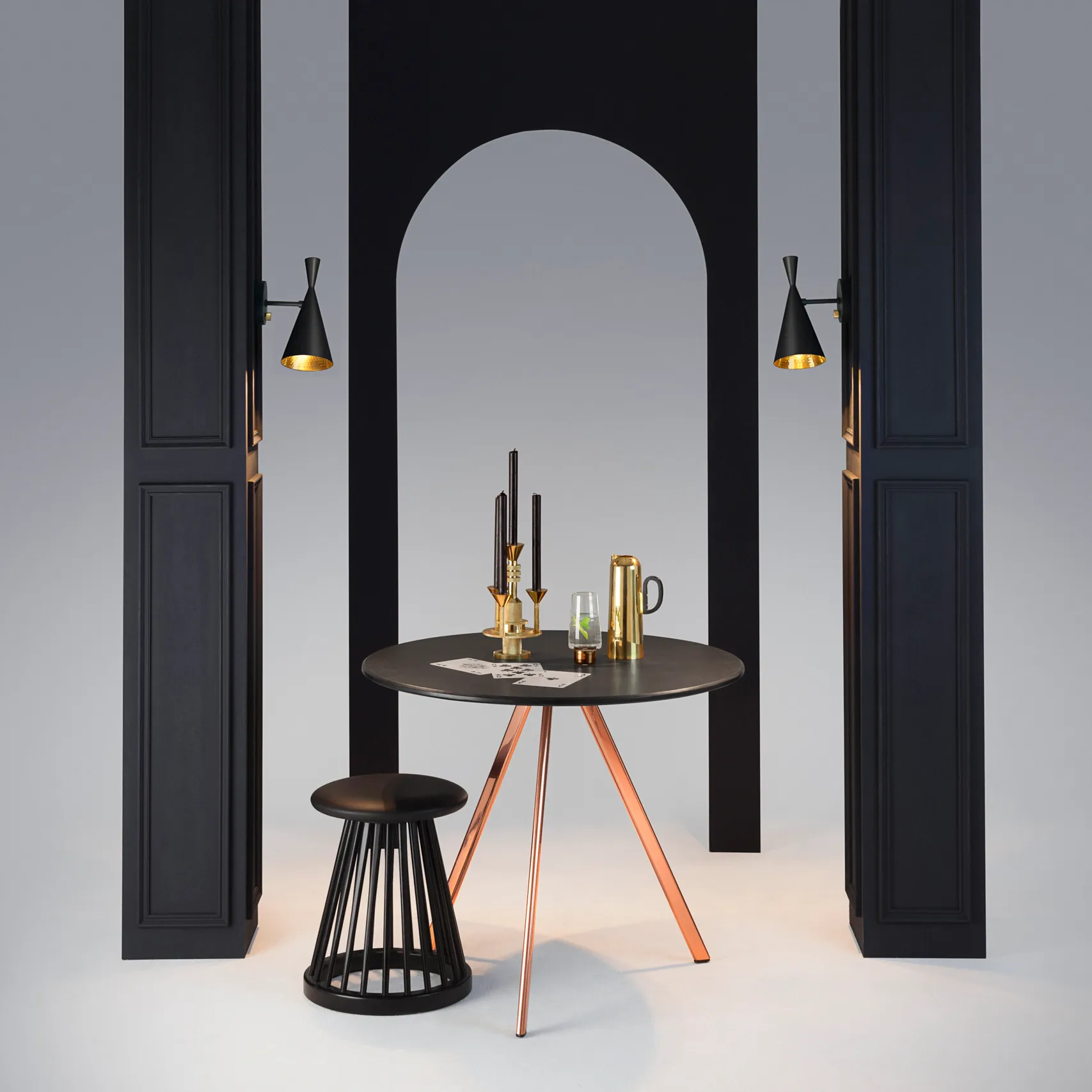 Beat φωτιστικό τοίχου, Μαύρο Tom Dixon
