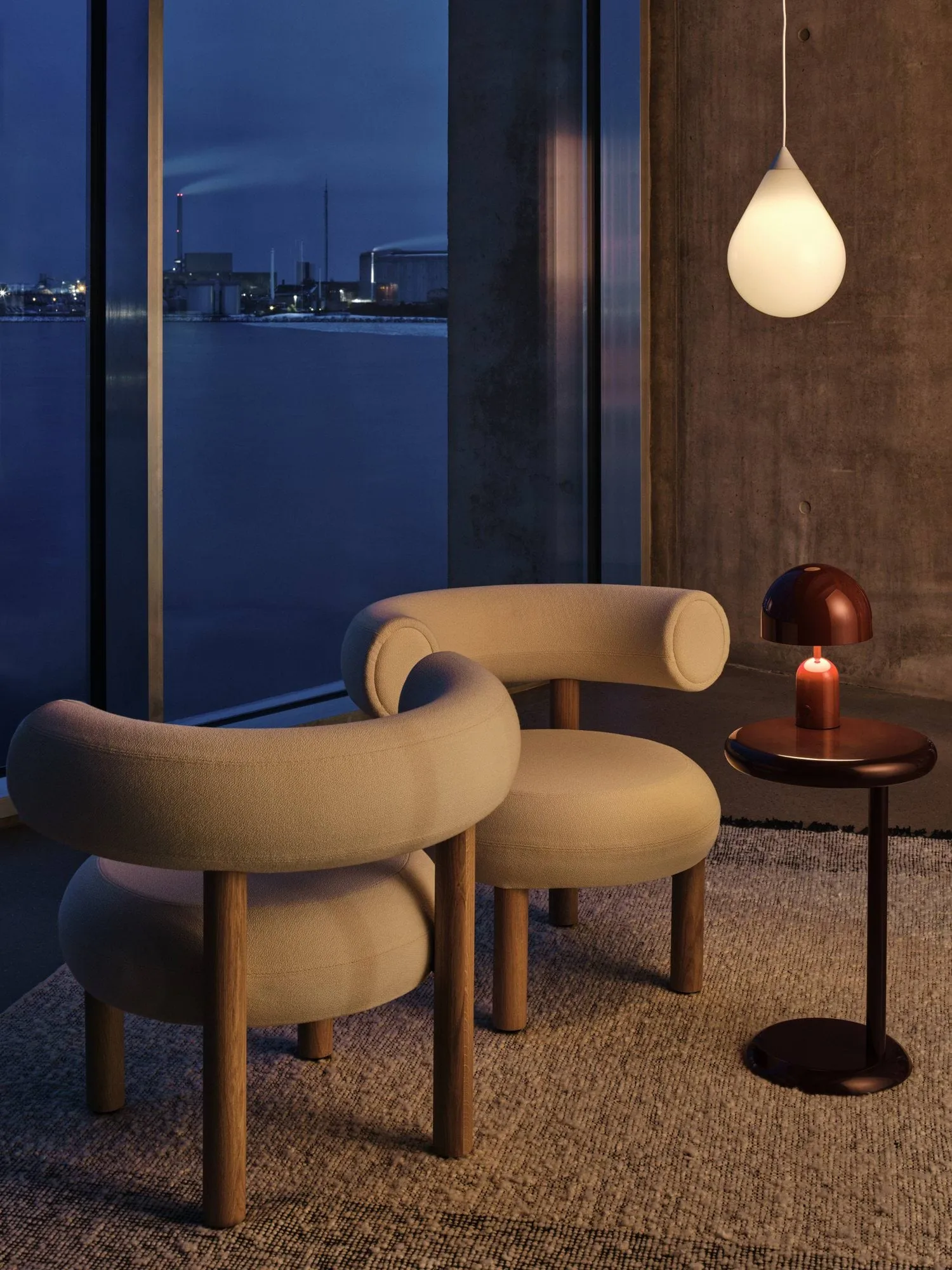 Bell Portabel LED επιτραπέζιο φωτιστικό 28 εκ. v.2, Burgundy Tom Dixon