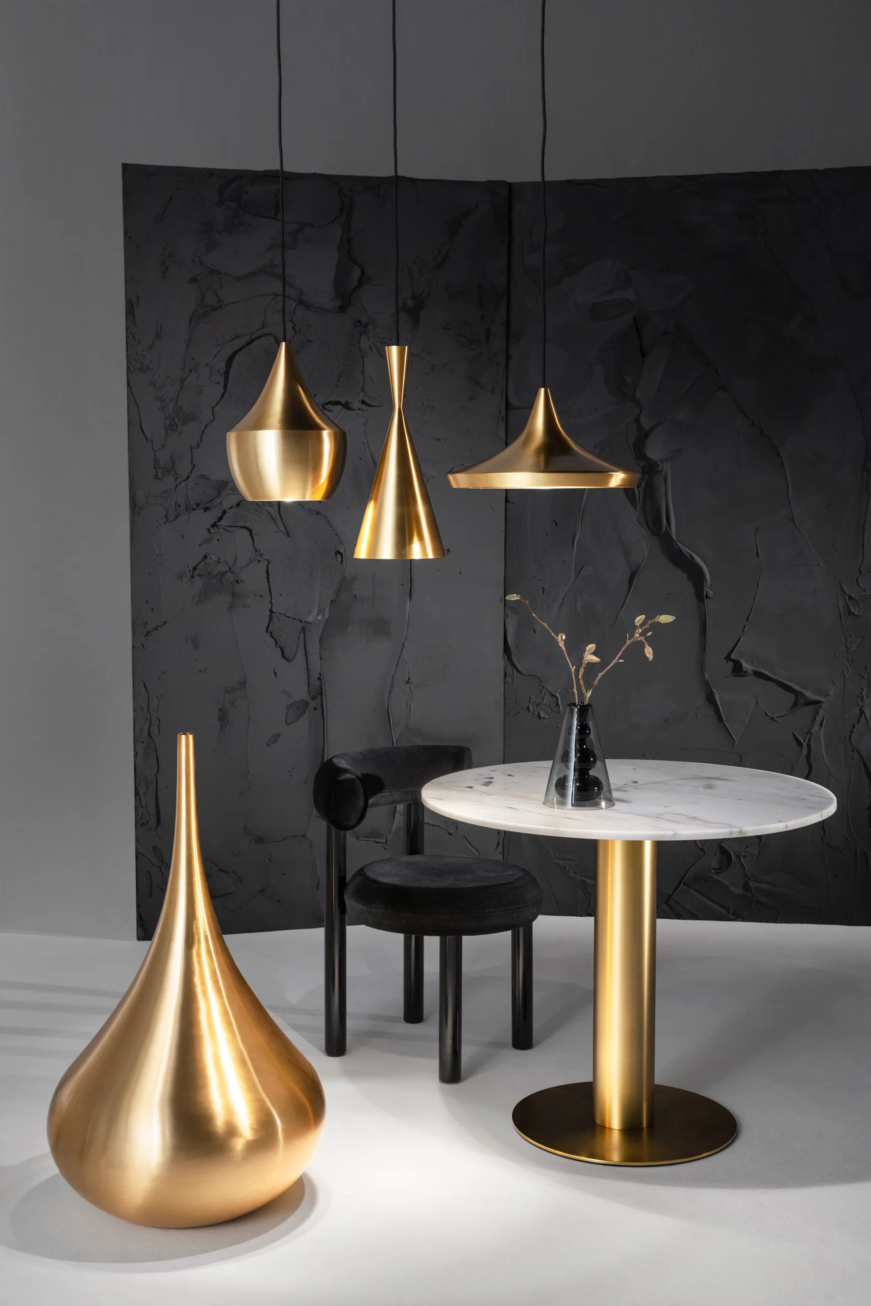 Κωνικό βάζο Bump Cone, Black Tom Dixon