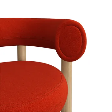 Fat dining chair - Brushed oak, Hallingdal 65 Orange - Tom Dixon