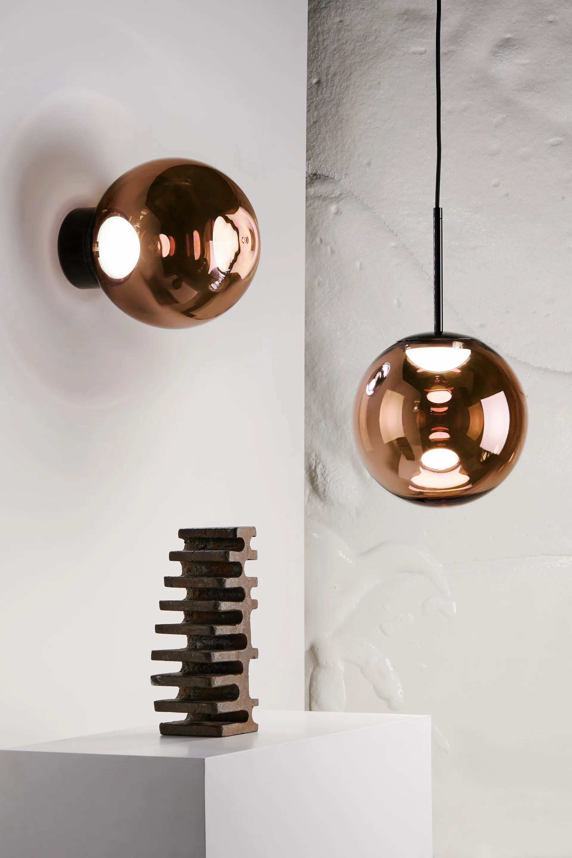 Globe Surface επιτοίχιο φωτιστικό LED 29 cm, Copper Tom Dixon