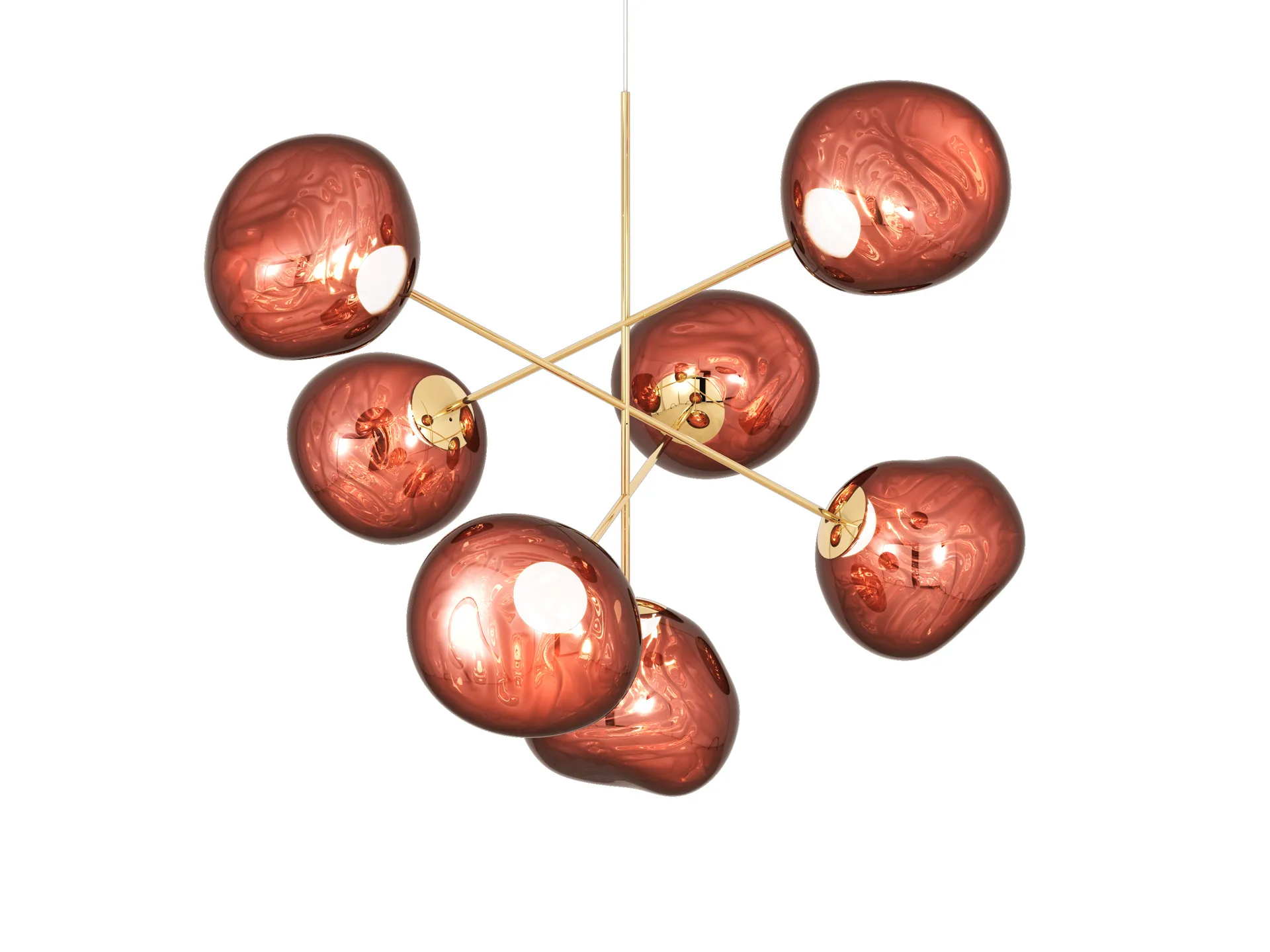 Melt Chandelier large πολυέλαιος LED 196 cm, Copper Tom Dixon