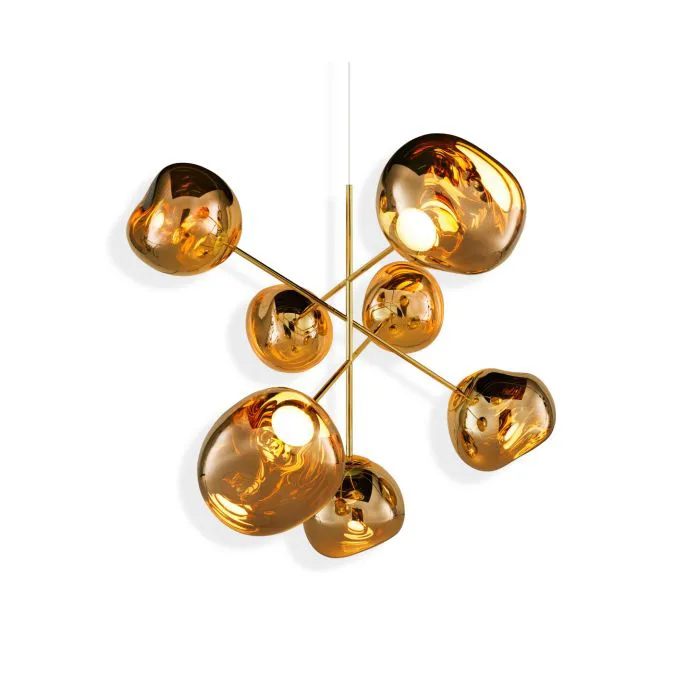 Melt Chandelier large πολυέλαιος LED 196 cm, Gold Tom Dixon