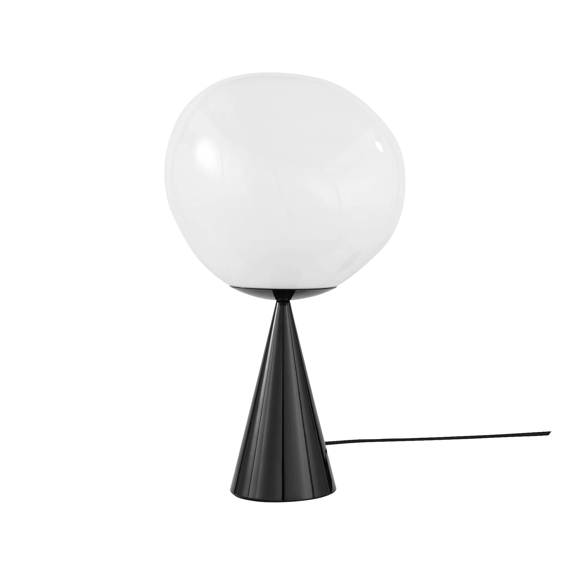 Melt Cone fat επιτραπέζιο φωτιστικό LED 46,5 cm, Opal-black Tom Dixon
