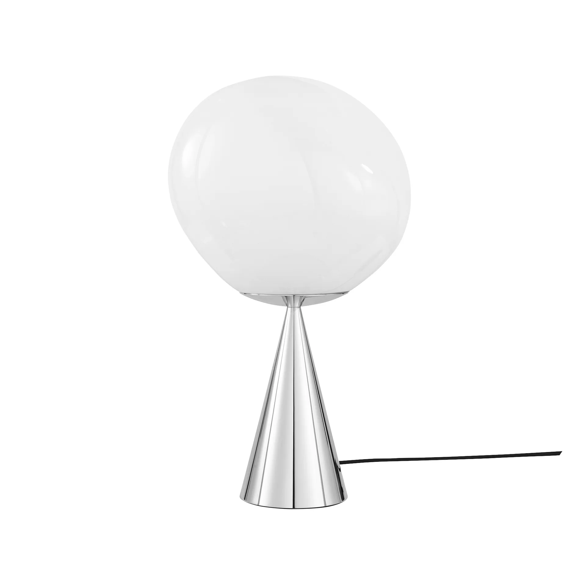 Melt Cone fat επιτραπέζιο φωτιστικό LED 46,5 cm, Opal-silver Tom Dixon