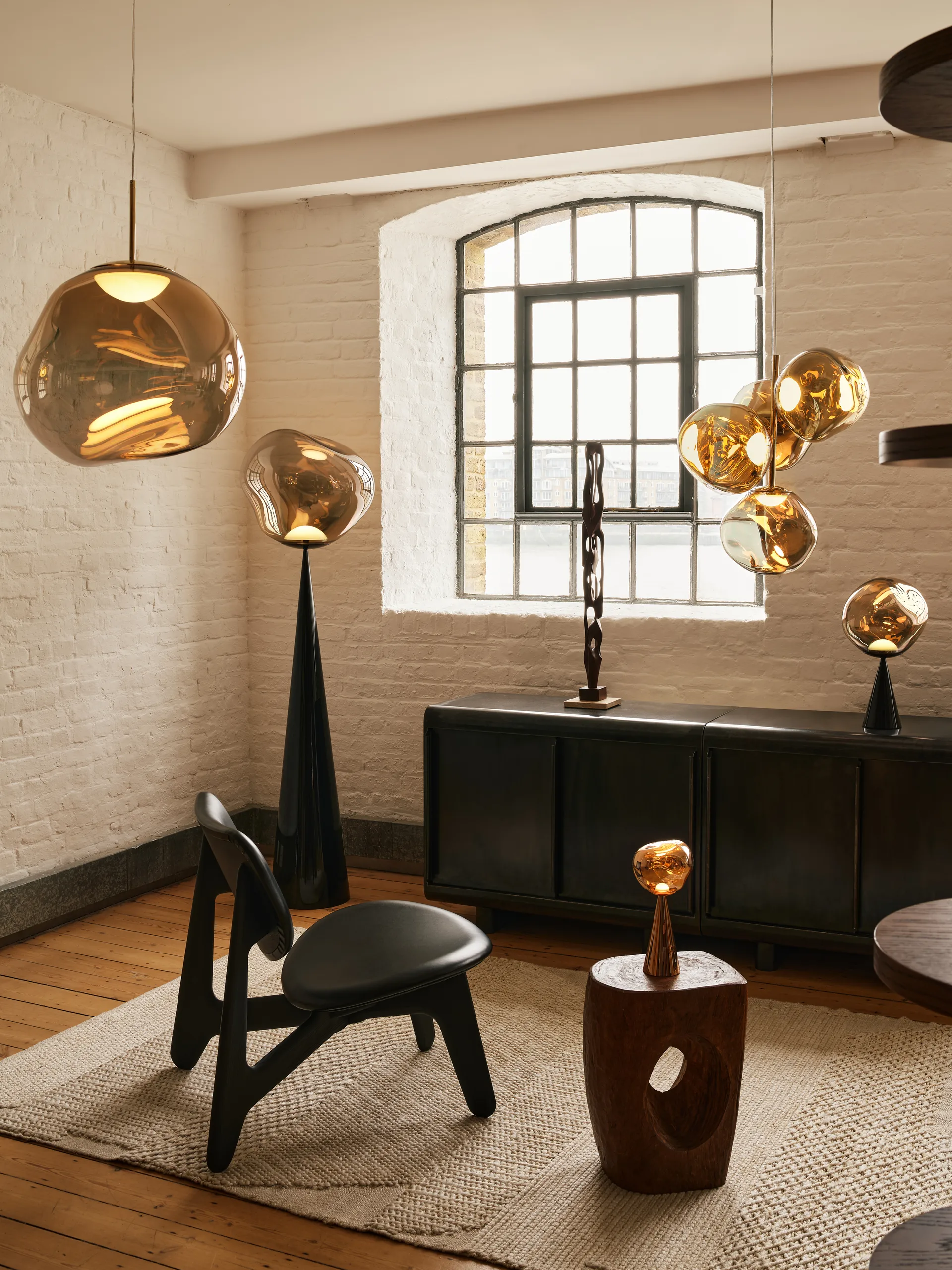 Melt κρεμαστό φωτιστικό LED, Bronze, mini 27x28 cm Tom Dixon