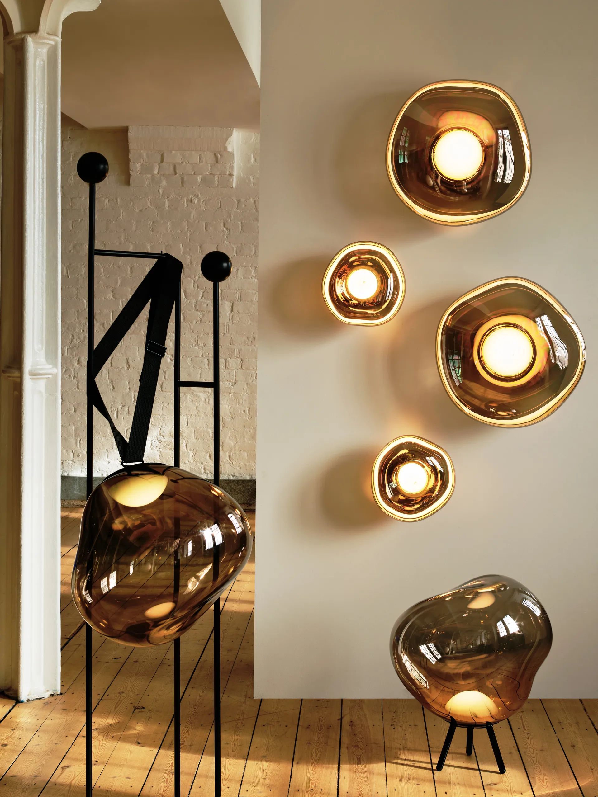 Melt Portable LED Large επιδαπέδιο φωτιστικό, Gold Tom Dixon