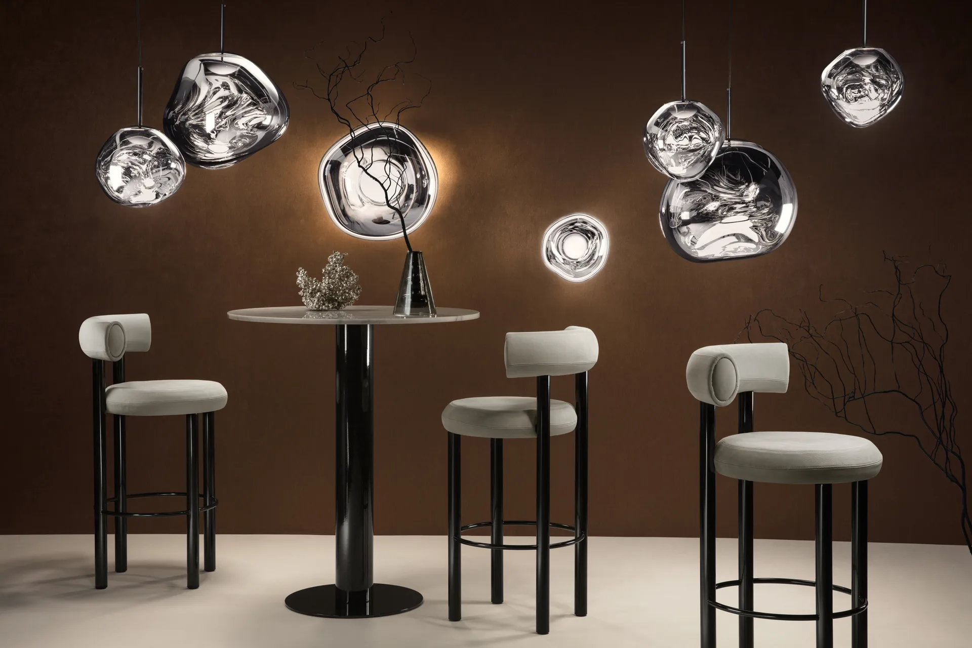 Melt Surface mini επιτοίχιο φωτιστικό LED 30 cm, Silver Tom Dixon