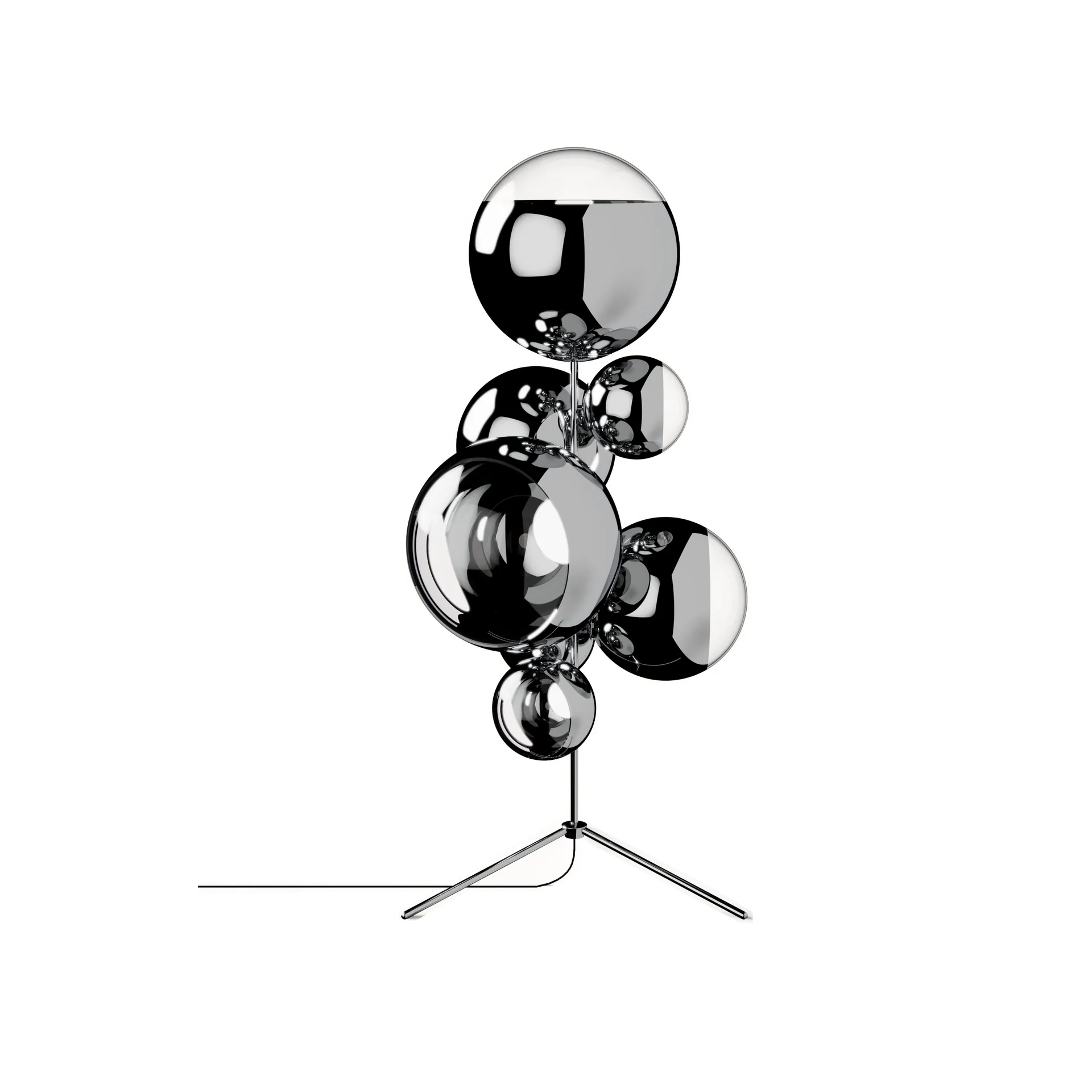 Mirror Ball chandelier φωτιστικό δαπέδου LED 181 cm, Silver Tom Dixon
