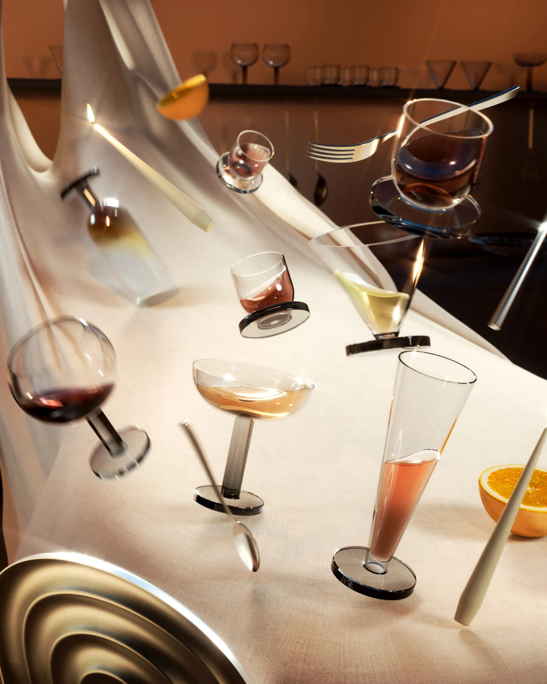 Puck Balloon ποτήρι με βάση 45 cl 2-pack, Clear-smoke Tom Dixon