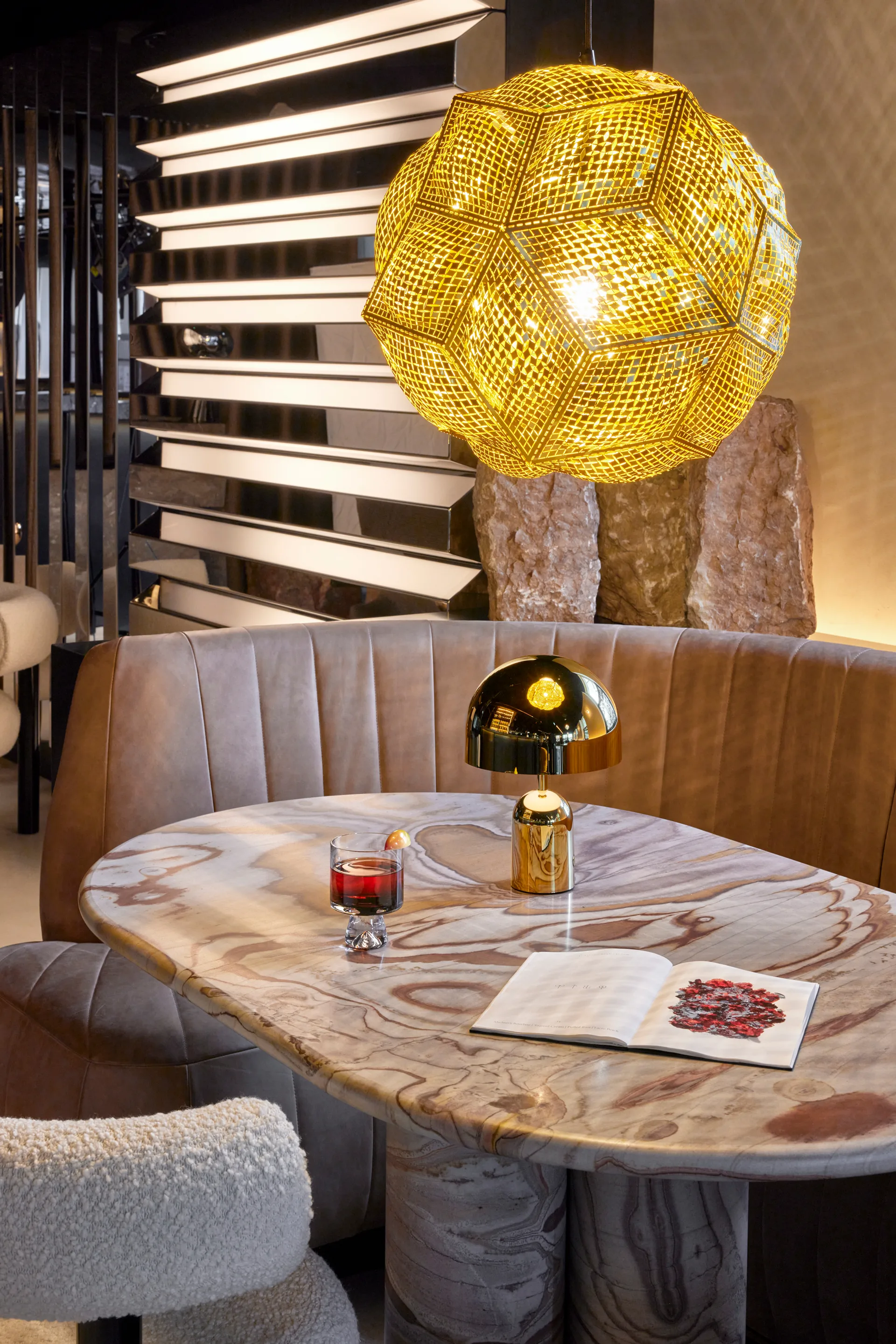 Puff κρεμαστό φωτιστικό οροφής Ø45 cm, Ορείχαλκο Tom Dixon