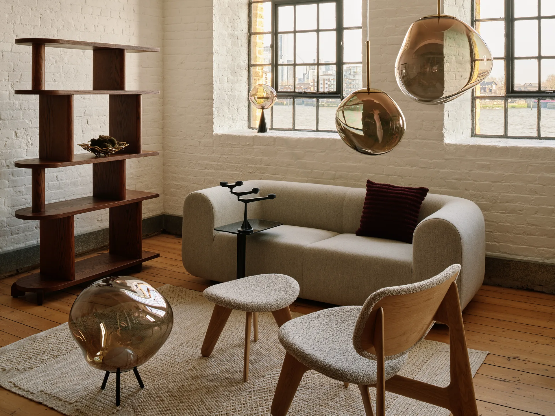 Ridge μαξιλάρι 45x45 cm, Burgundy Tom Dixon