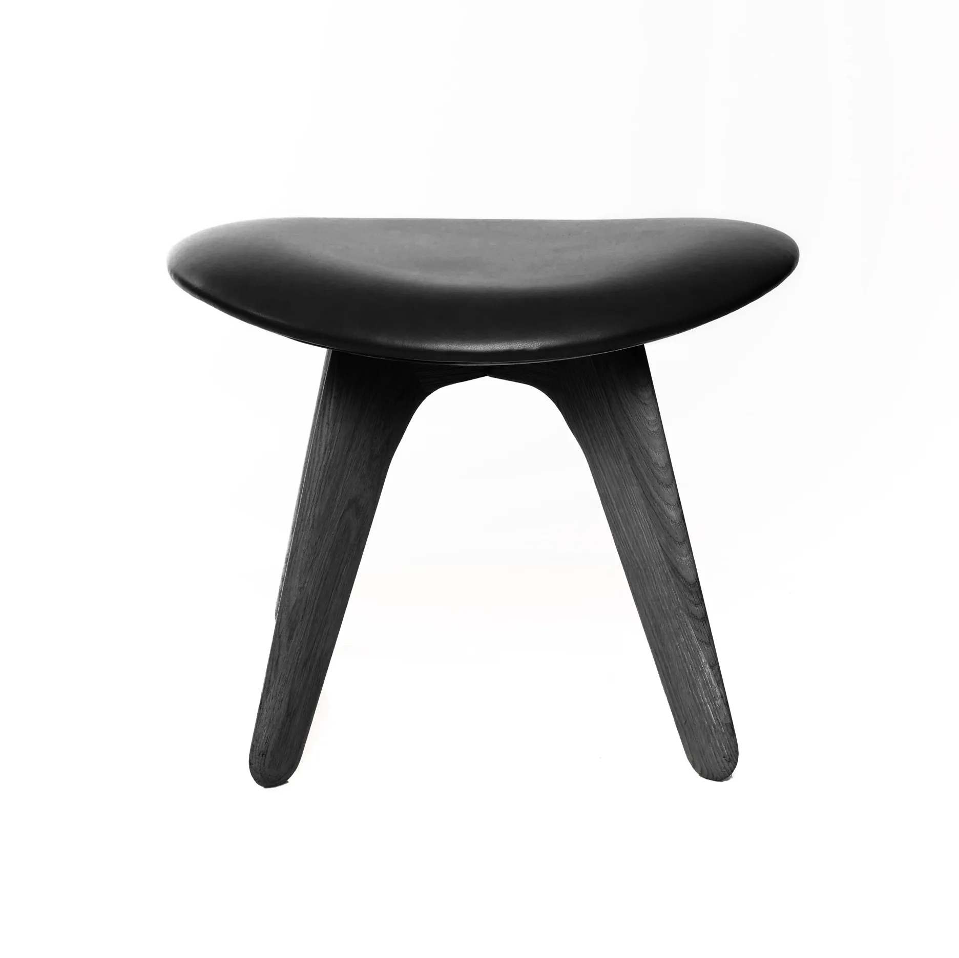 Σκαμπό Slab 45x55 cm, Black ash-black leather Tom Dixon