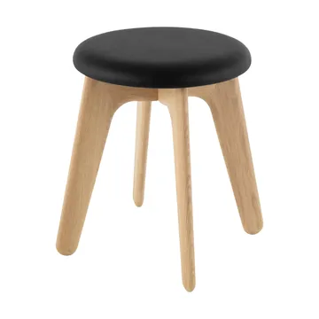 Σκαμπό Slab 45x55 cm - Natural oak-black leather - Tom Dixon
