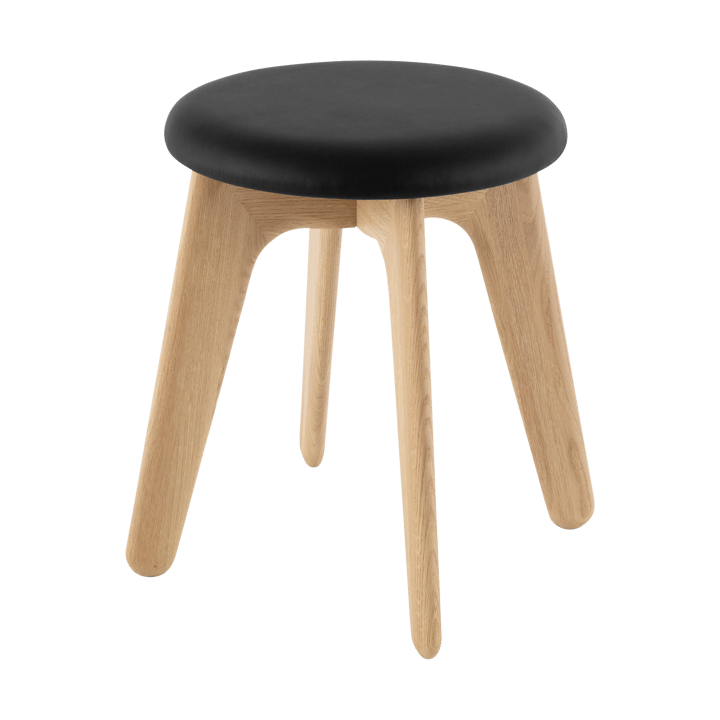 Σκαμπό Slab 45x55 cm - Natural oak-black leather - Tom Dixon