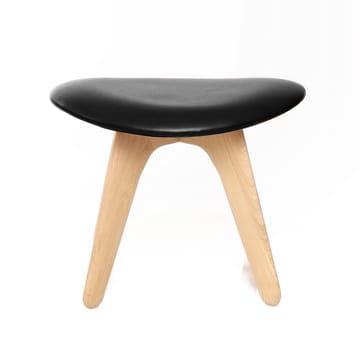 Σκαμπό Slab 45x55 cm - Natural oak-black leather - Tom Dixon