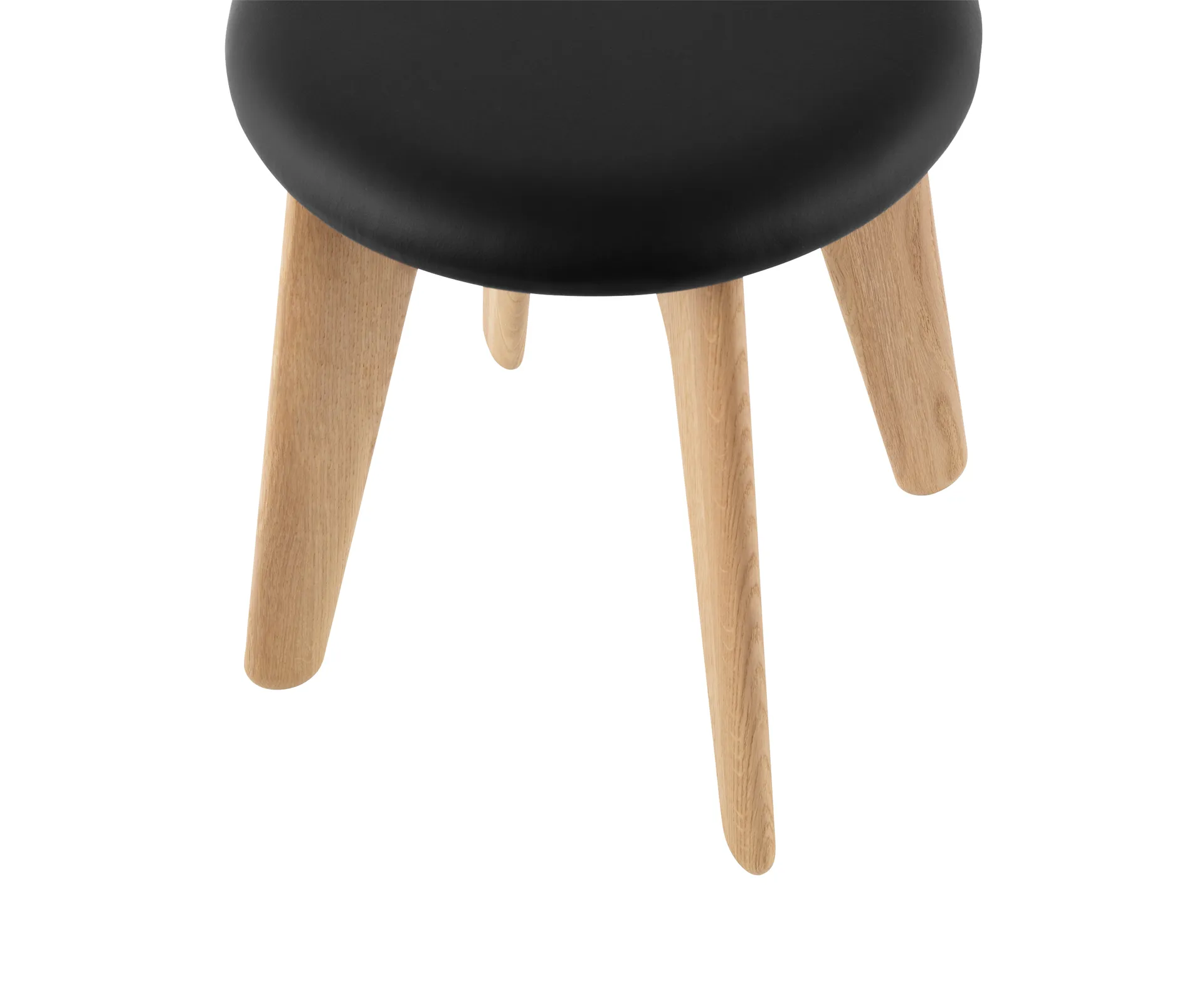 Σκαμπό Slab 45x55 cm, Natural oak-black leather Tom Dixon