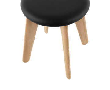 Σκαμπό Slab 45x55 cm - Natural oak-black leather - Tom Dixon