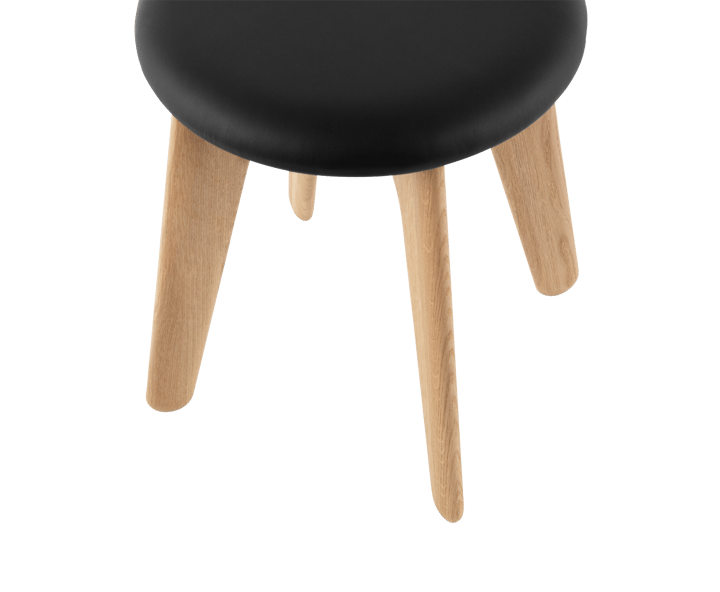 Σκαμπό Slab 45x55 cm, Natural oak-black leather Tom Dixon