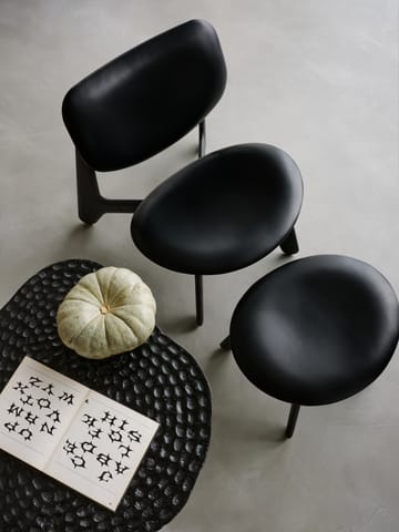Slab πολυθρόνα με επενδυμένο κάθισμα - Black ash-black leather - Tom Dixon