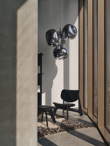 Slab πολυθρόνα με επενδυμένο κάθισμα - Black ash-black leather - Tom Dixon