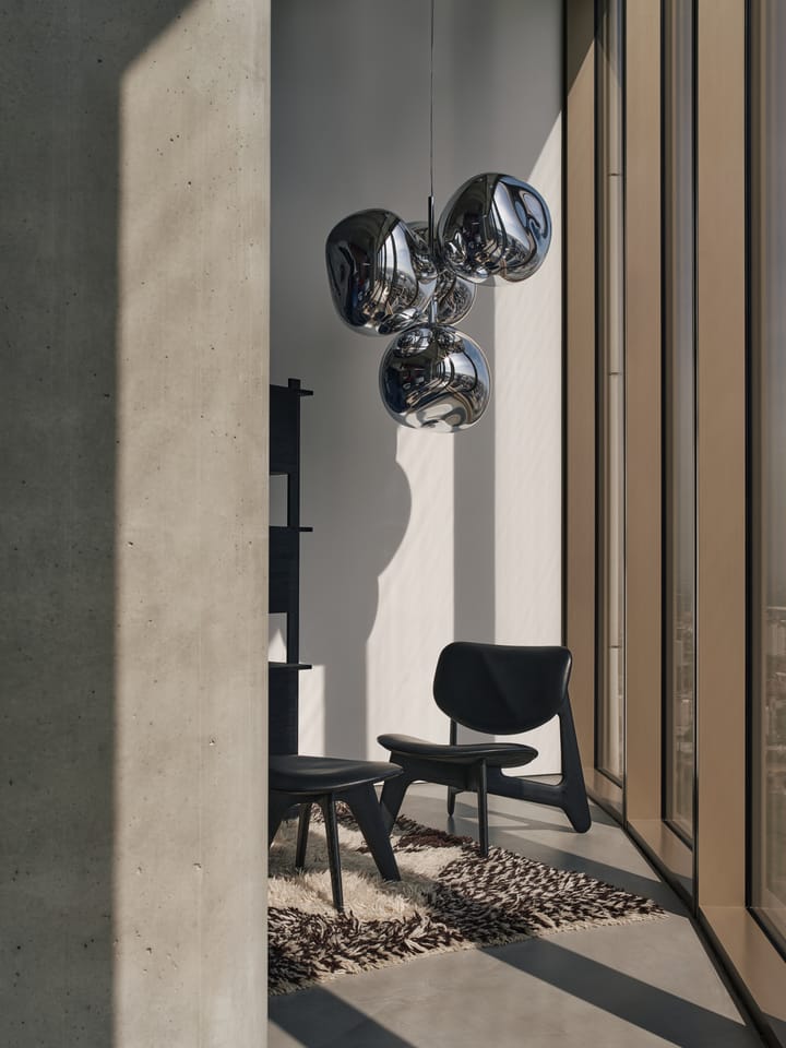 Slab πολυθρόνα με επενδυμένο κάθισμα, Black ash-black leather Tom Dixon