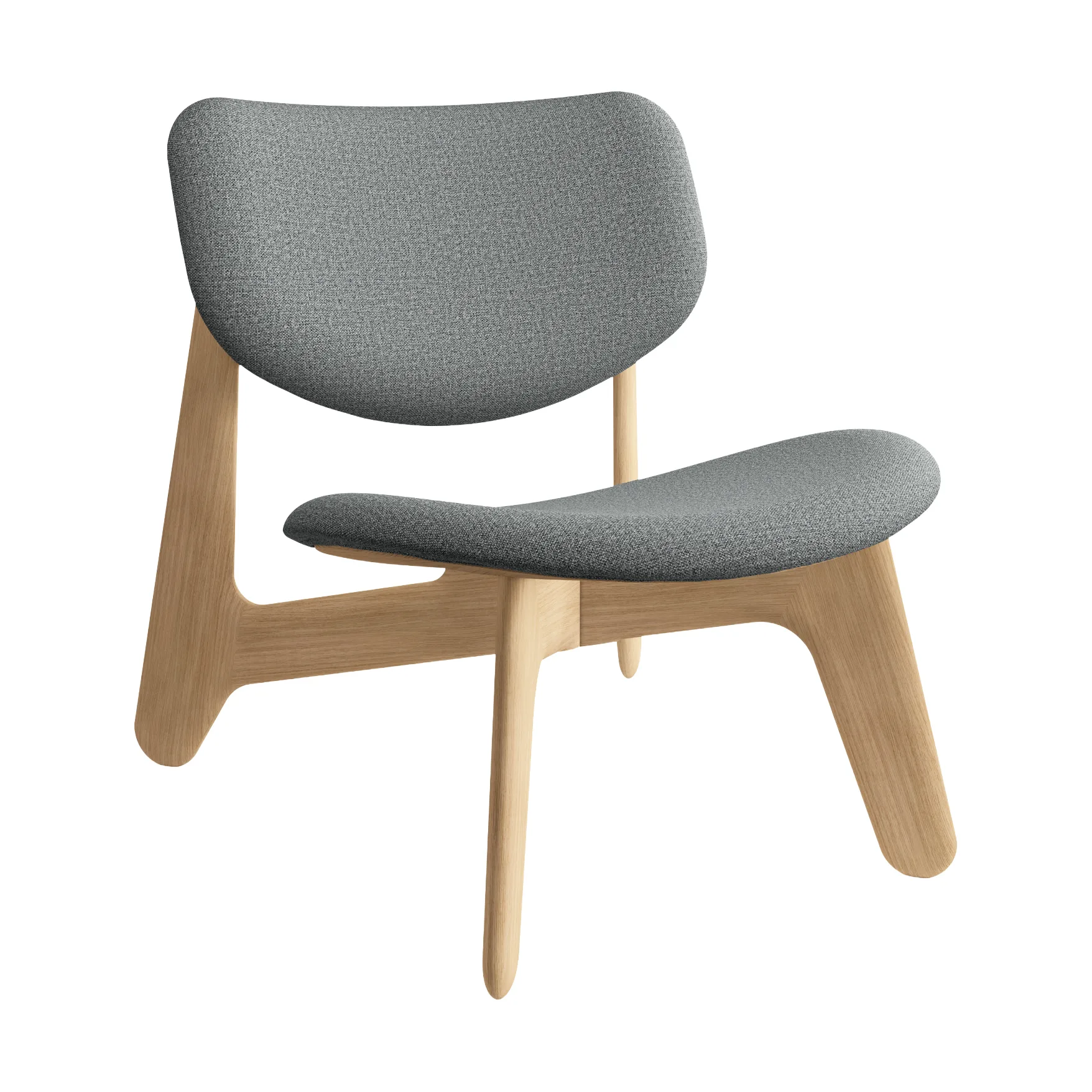 Slab πολυθρόνα με επενδυμένο κάθισμα, Natural brushed oak-Hallingdal 0130 mid grey Tom Dixon