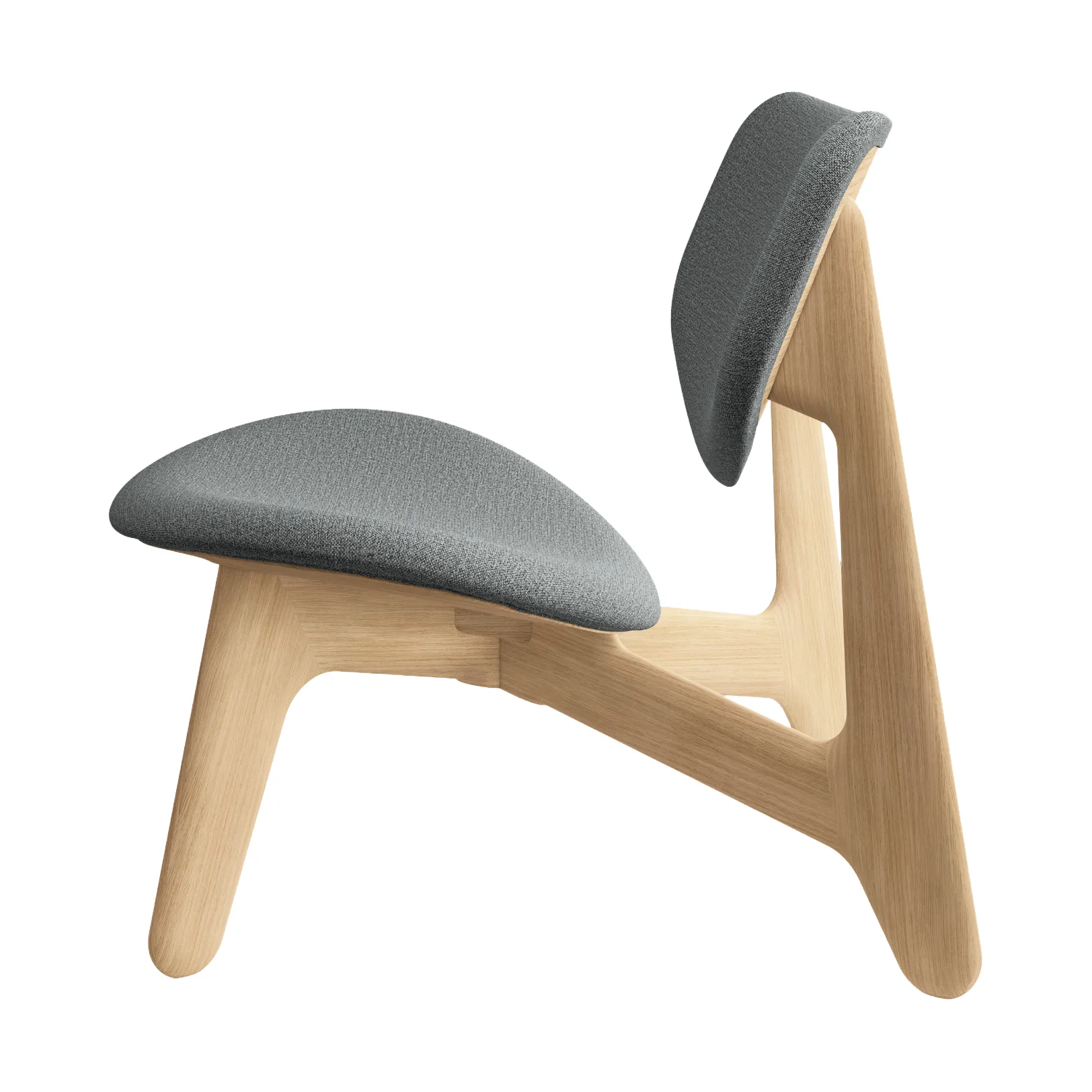 Slab πολυθρόνα με επενδυμένο κάθισμα, Natural brushed oak-Hallingdal 0130 mid grey Tom Dixon