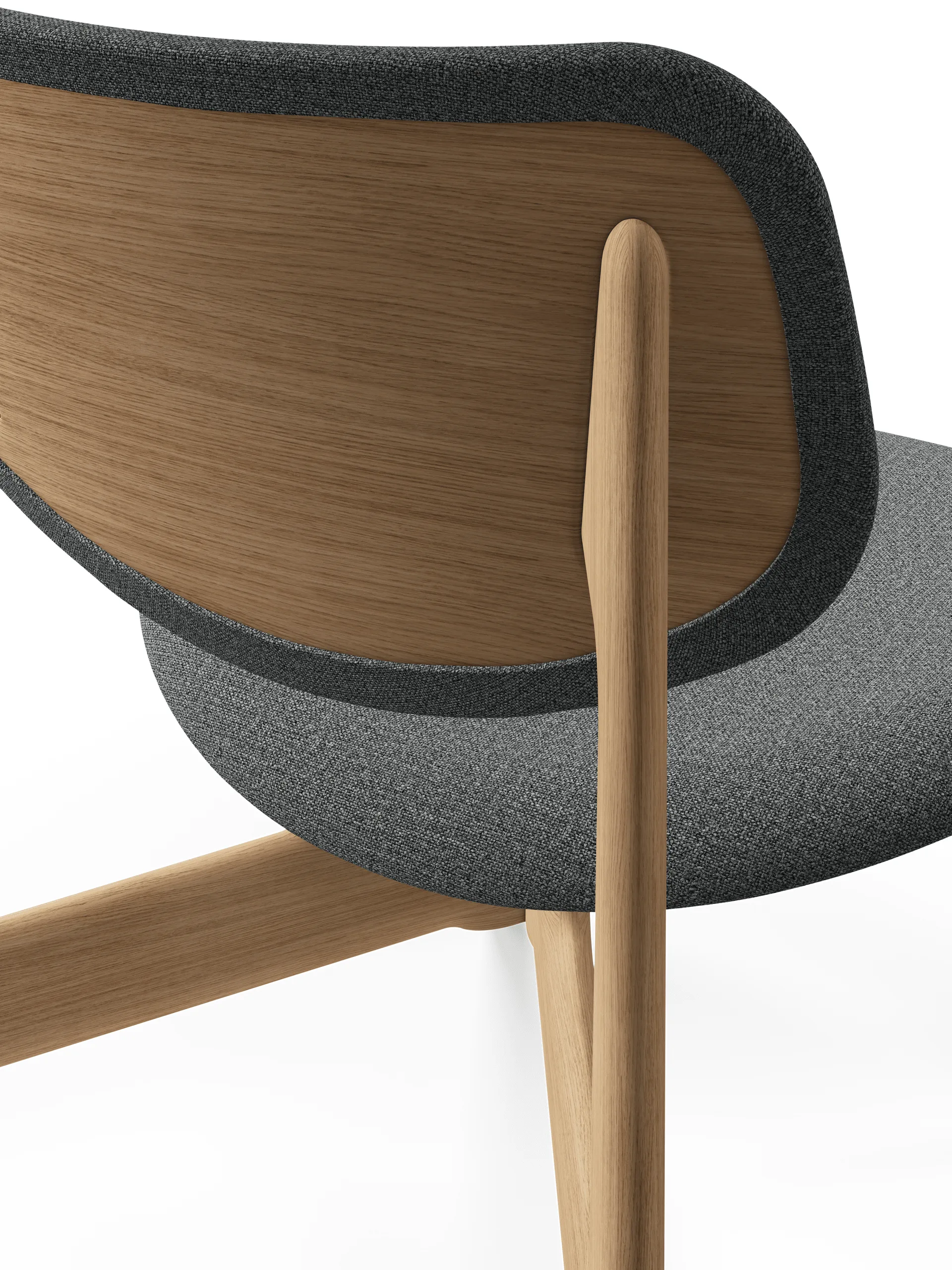 Slab πολυθρόνα με επενδυμένο κάθισμα, Natural brushed oak-Hallingdal 0130 mid grey Tom Dixon