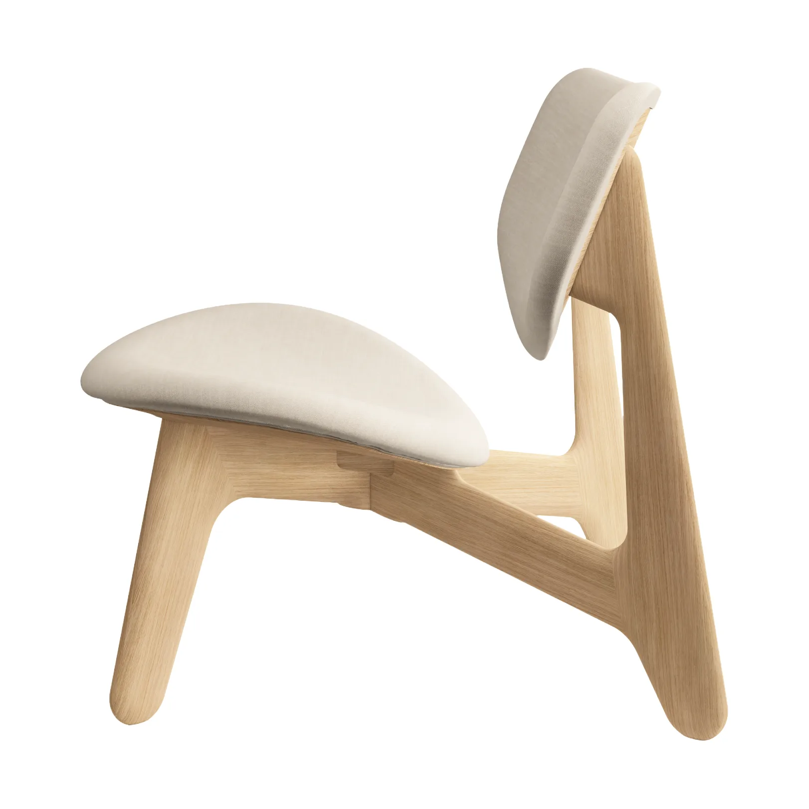 Slab πολυθρόνα με επενδυμένο κάθισμα, Natural brushed oak-Linara 05 CMHR Cream Tom Dixon