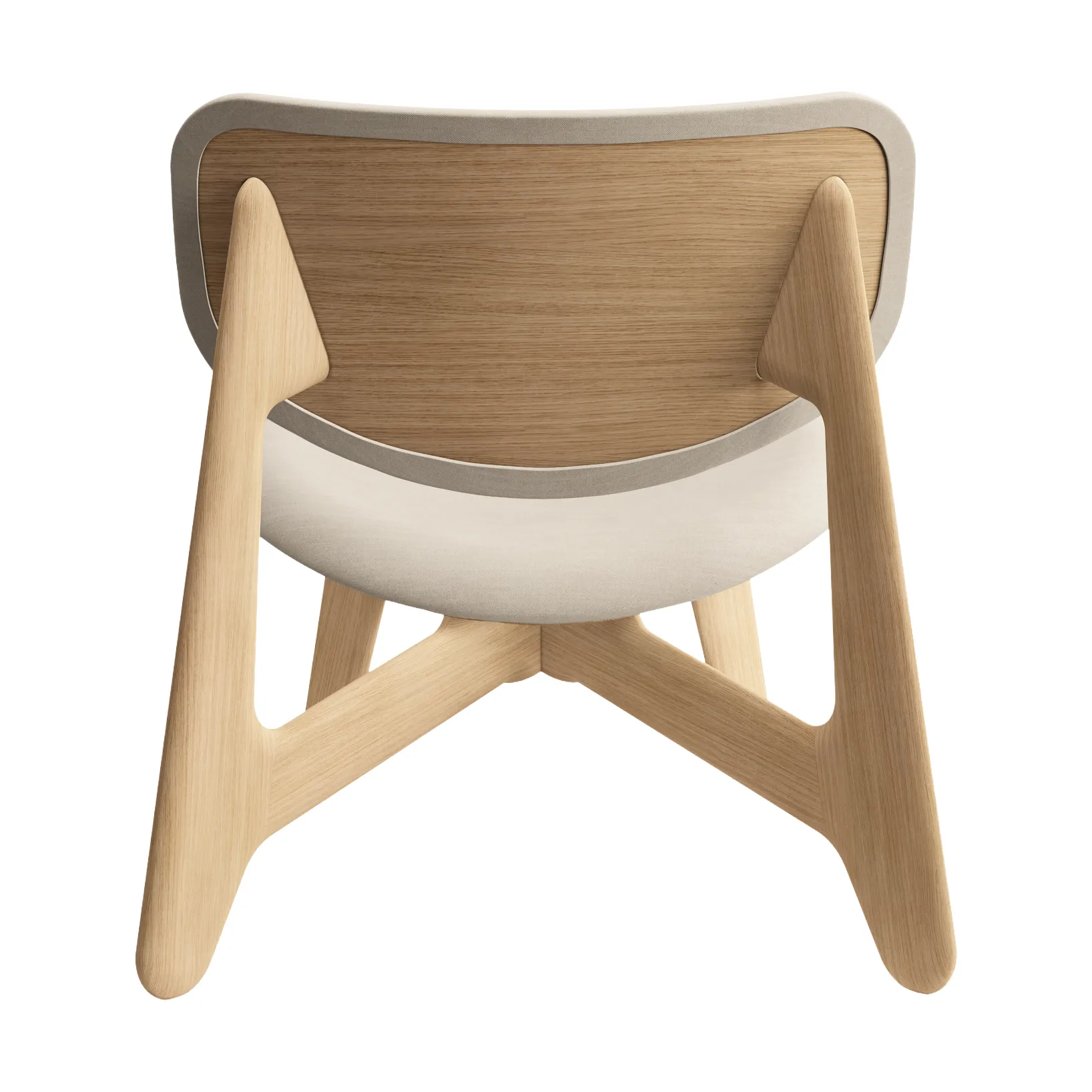 Slab πολυθρόνα με επενδυμένο κάθισμα, Natural brushed oak-Linara 05 CMHR Cream Tom Dixon